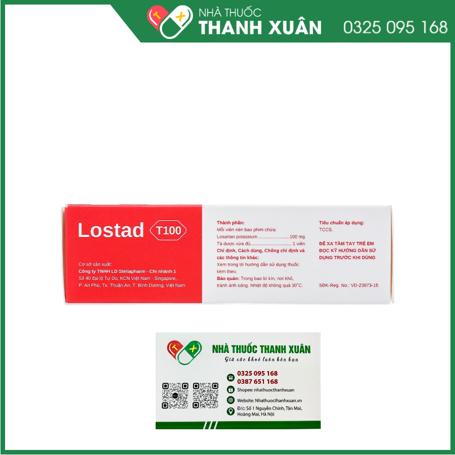 Lostad T100 điều trị tăng huyết áp, suy tim mạn tính
